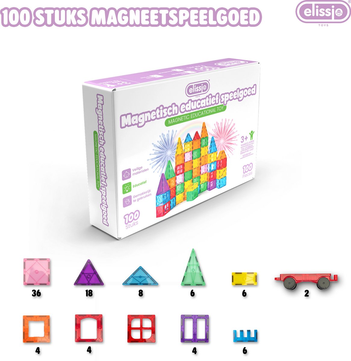 Elissio® Magnetische Tegels – 100 Stuks