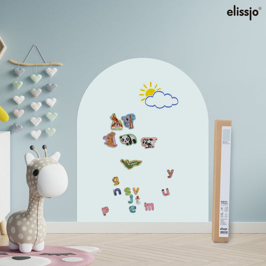 Elissio® Magneticoo Muursticker Boog 100x80 cm – IJsblauw + Accessoires