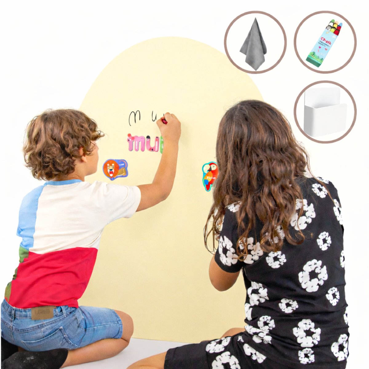 Elissio® Magneticoo Muursticker Boog 100x80 cm – Lichtgeel