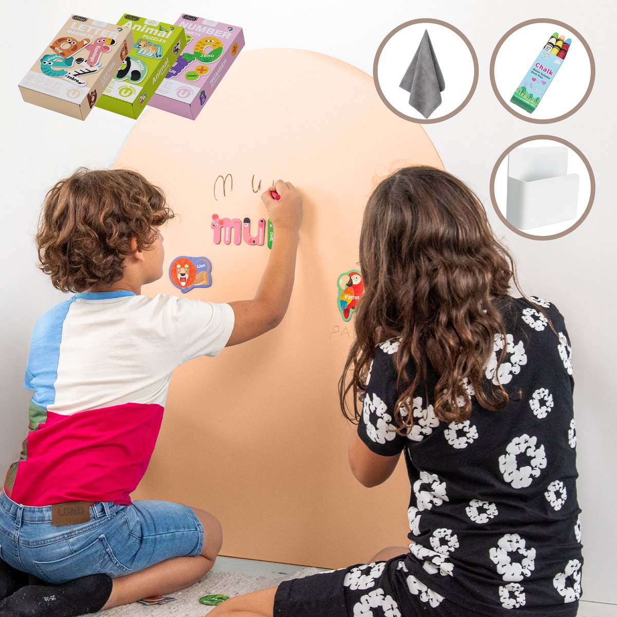 Elissio® Magneticoo Muursticker Boog 100x80 cm – Perzikoranje + Accessoires