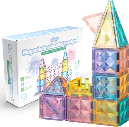 Elissio® Star Pastel Magnetische Bouwstenen – 42 Stuks