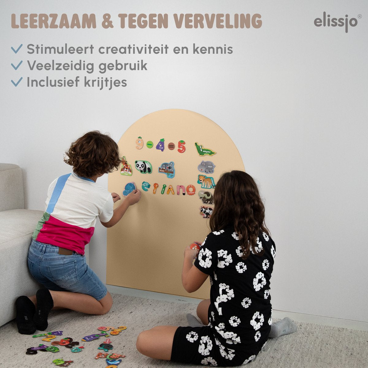 Elissio® Magneticoo Muursticker Boog 100x80 cm – Vanillegeel