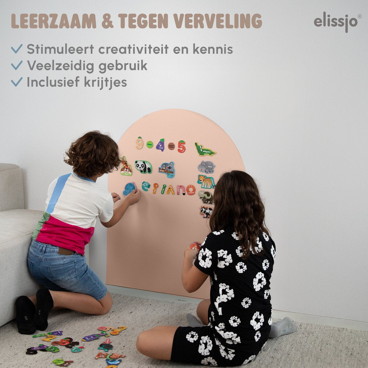 Elissio® Magneticoo Muursticker Boog 100x80 cm – Zalmroze
