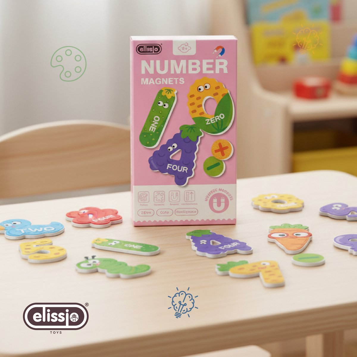 Elissio® Magnetische Cijfers – 0-9 met Symbolen