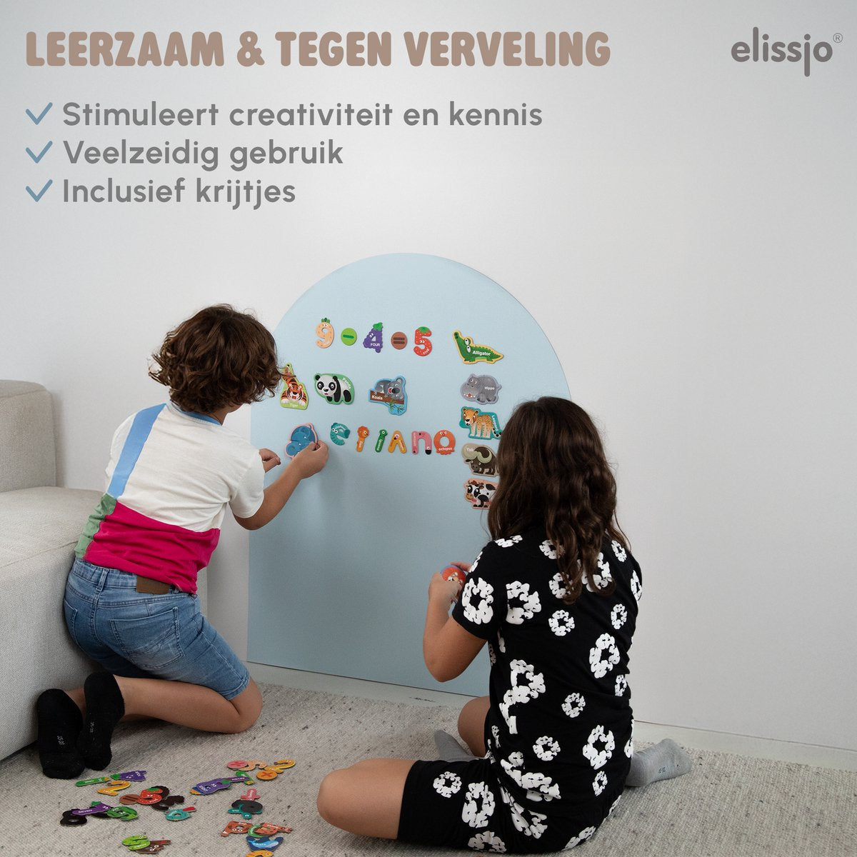Elissio® Magneticoo Muursticker Boog 100x80 cm – IJsblauw + Accessoires