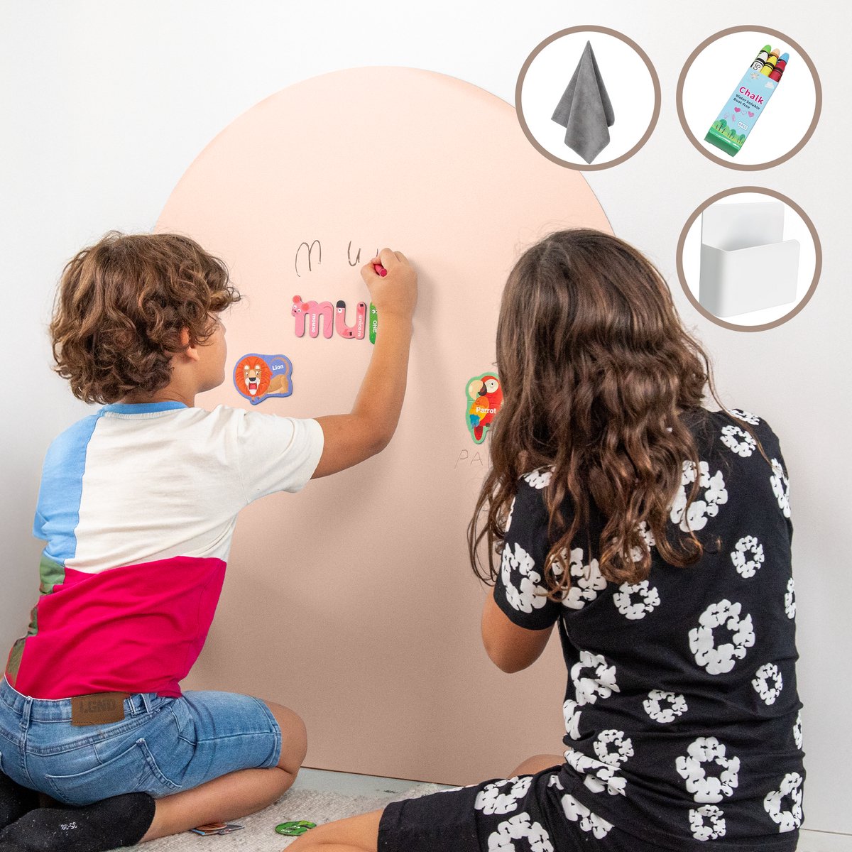 Elissio® Magneticoo Muursticker Boog 100x80 cm – Zalmroze
