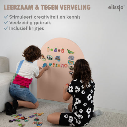 Elissio® Magneticoo Muursticker Boog 100x80 cm – Zalmroze + Accessoires