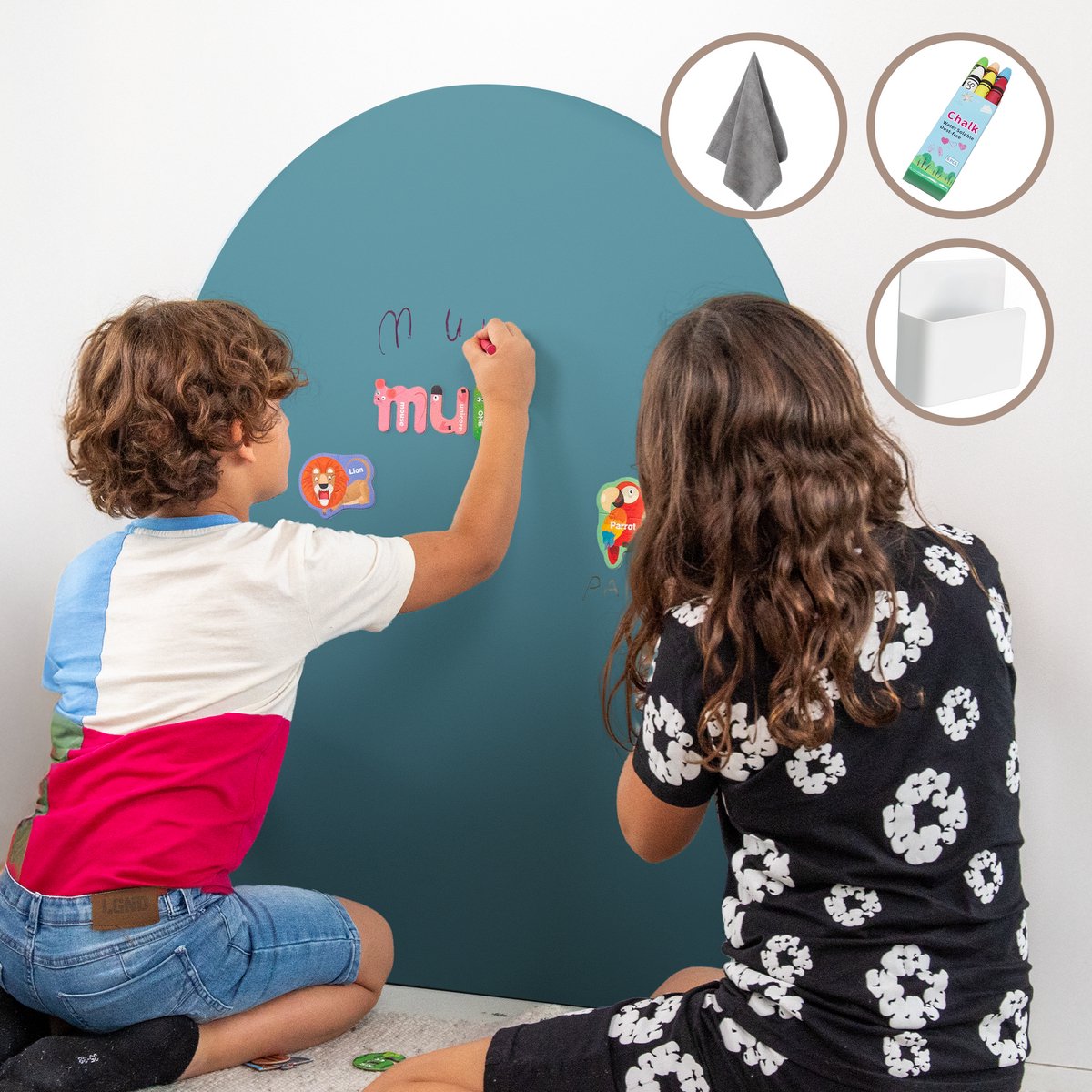 Elissio® Magneticoo Muursticker Boog 100x80 cm – Turquoise
