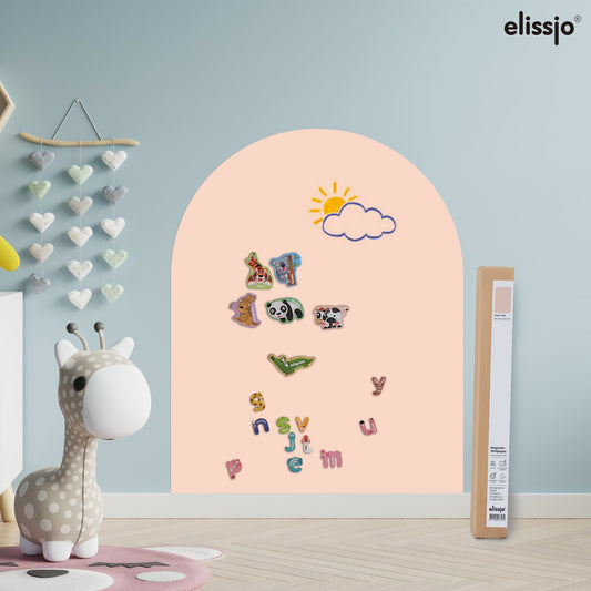 Elissio® Magneticoo Muursticker Boog 100x80 cm – Zalmroze + Accessoires