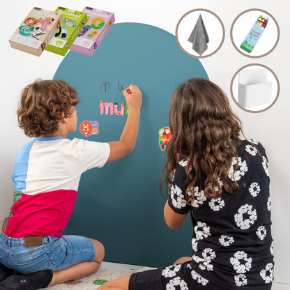 Elissio® Magneticoo Muursticker Boog 100x80 cm – Turquoise + Accessoires
