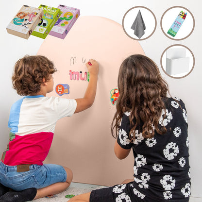 Elissio® Magneticoo Muursticker Boog 100x80 cm – Zalmroze + Accessoires