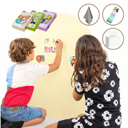 Elissio® Magneticoo Muursticker Boog 100x80 cm – Lichtgeel + Accessoires